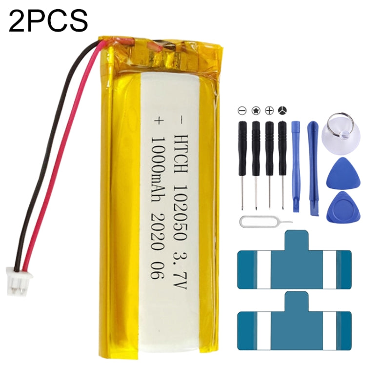 2pcs 102050 1000mAh Li-Polymer Battery Replacement