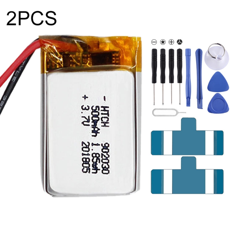 2pcs 902030 500mAh Li-Polymer Battery Replacement