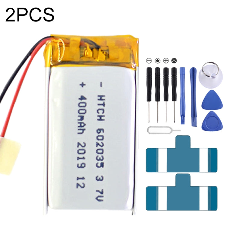 2pcs 602035 400mAh Li-Polymer Battery Replacement