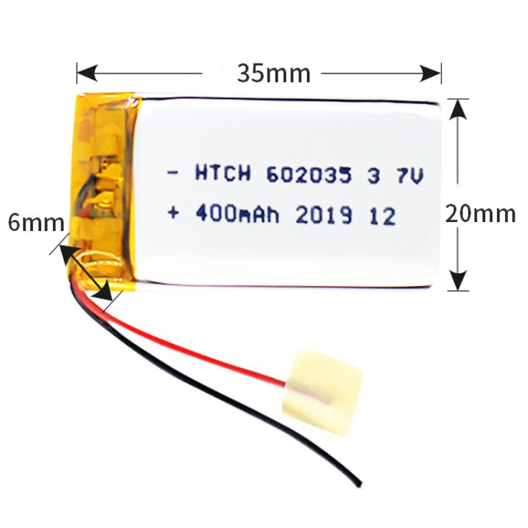 2pcs 602035 400mAh Li-Polymer Battery Replacement