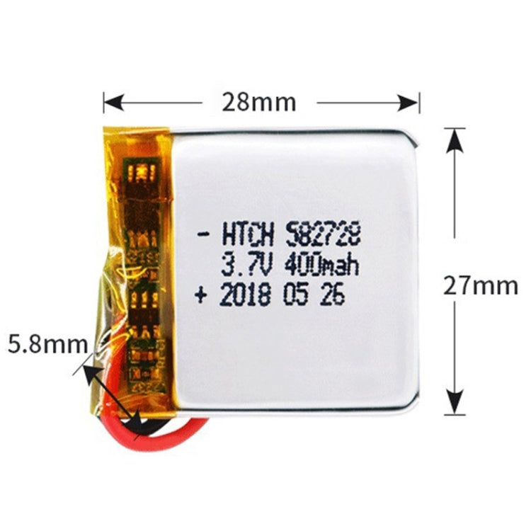 2pcs 582728 400mAh Li-Polymer Battery Replacement