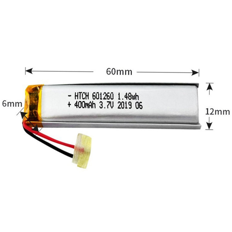 2pcs 601260 400mAh Li-Polymer Battery Replacement