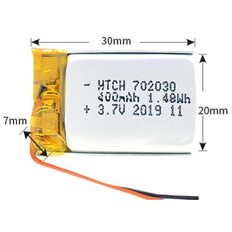 2pcs 702030 400mAh Li-Polymer Battery Replacement