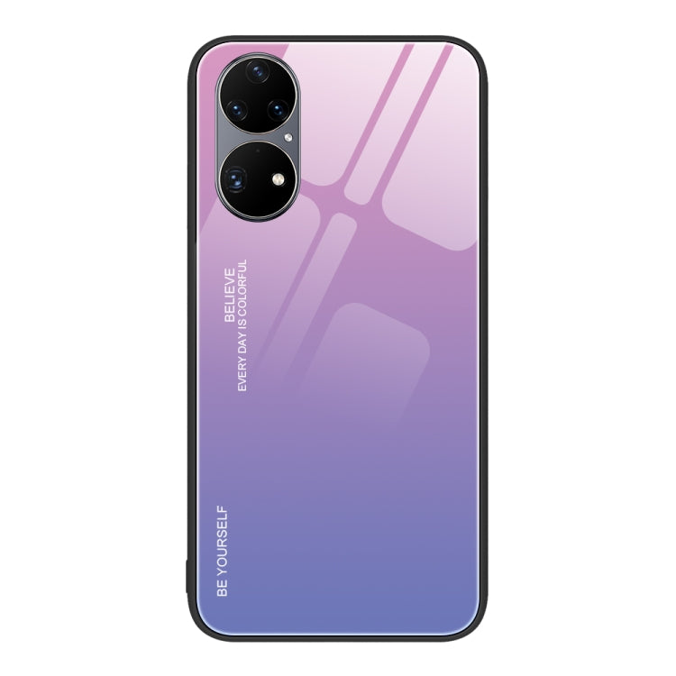For Huawei P50 Pro Gradient Color Glass Case