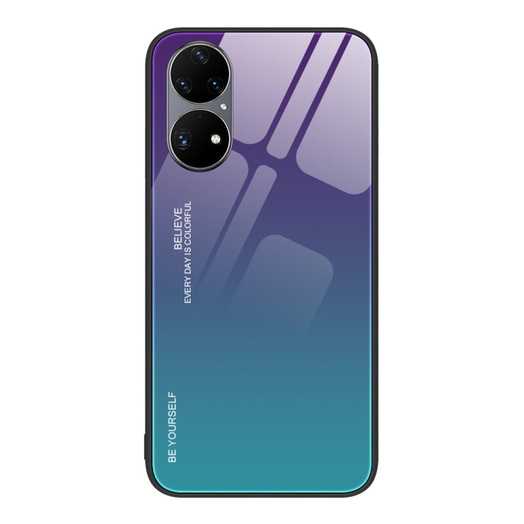 For Huawei P50 Pro Gradient Color Glass Case
