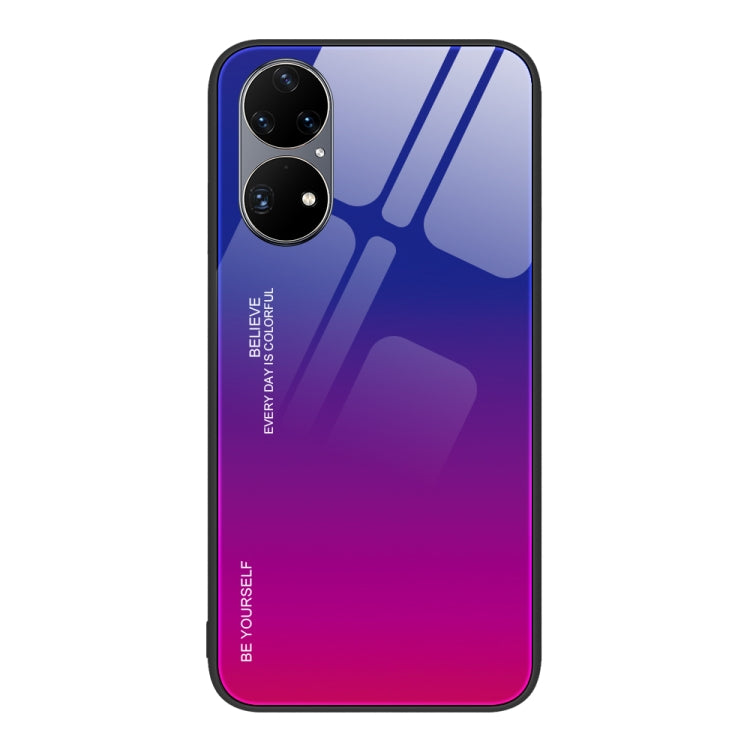 For Huawei P50 Pro Gradient Color Glass Case
