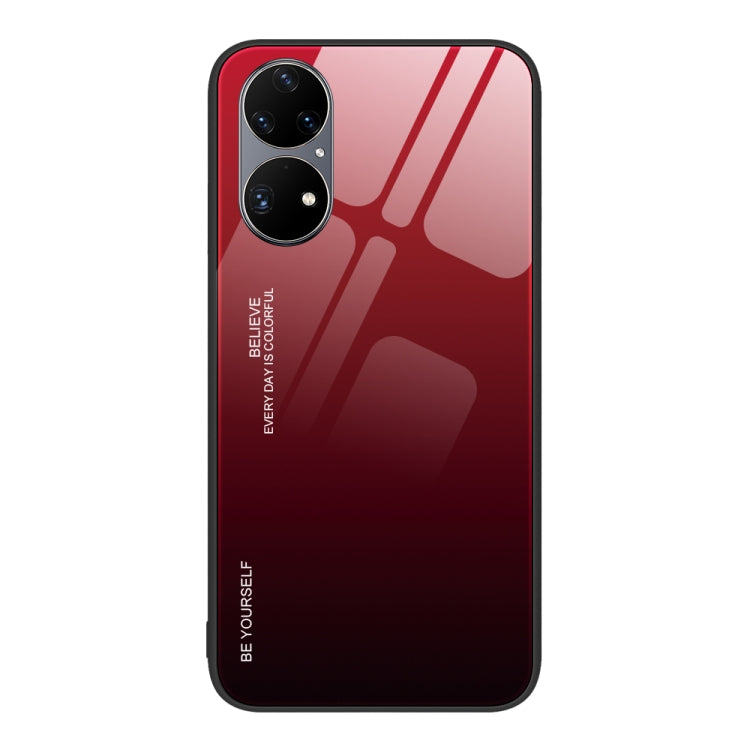 For Huawei P50 Pro Gradient Color Glass Case
