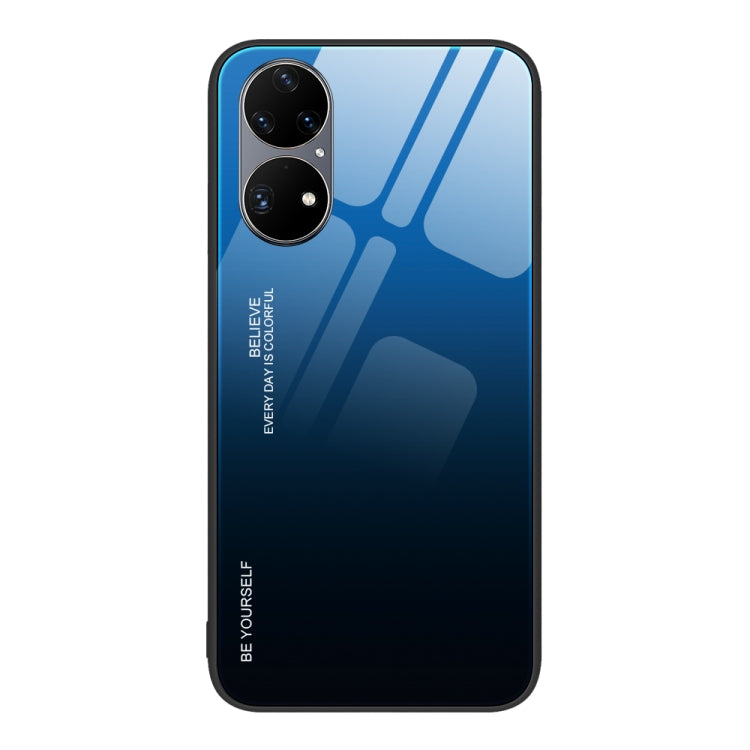 For Huawei P50 Pro Gradient Color Glass Case