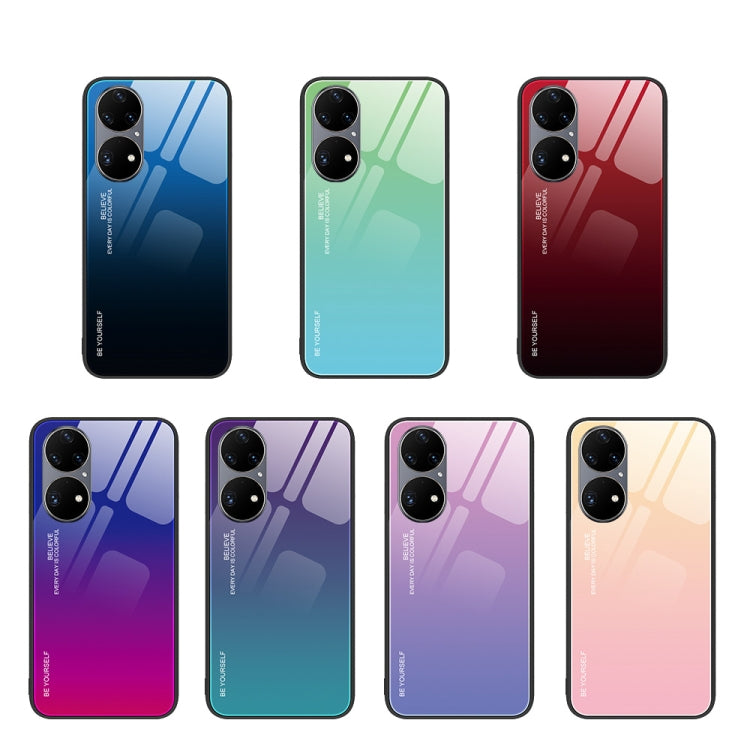 For Huawei P50 Pro Gradient Color Glass Case