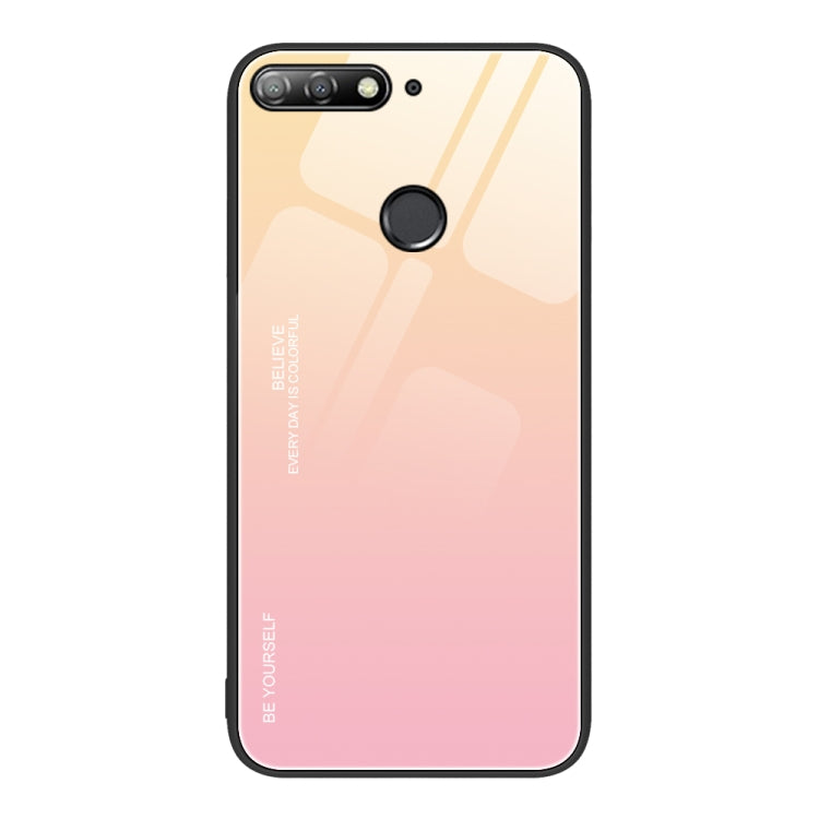 For Huawei Enjoy 8e Gradient Color Glass Case
