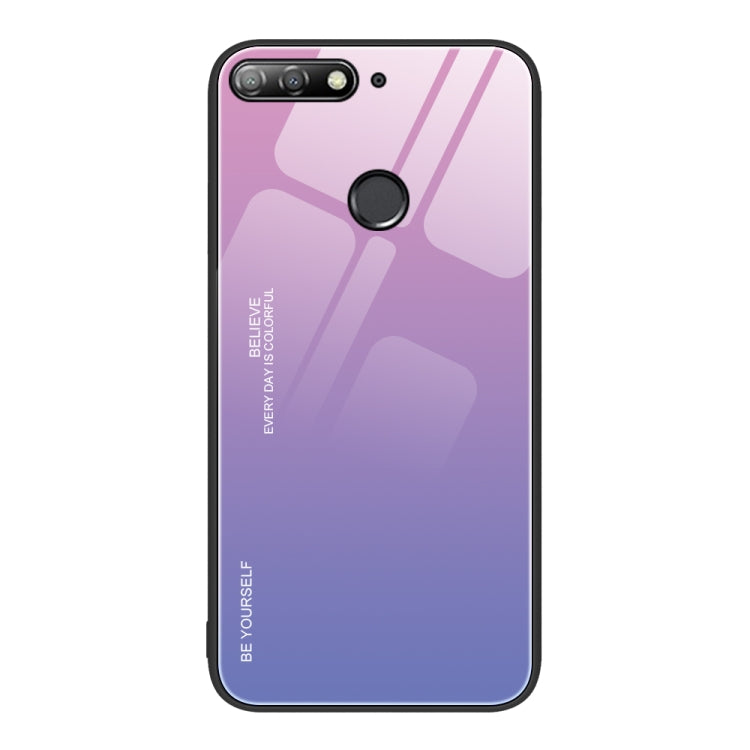 For Huawei Enjoy 8e Gradient Color Glass Case