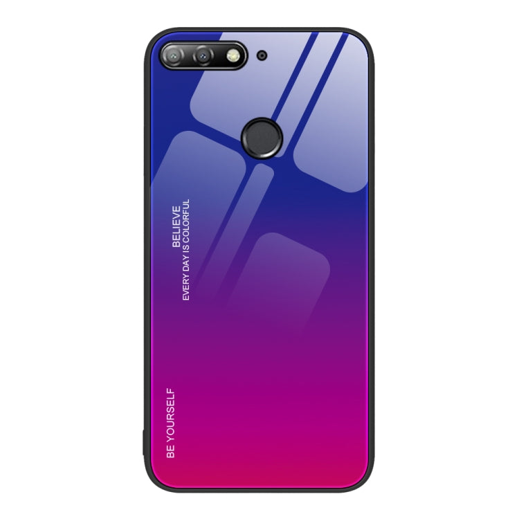 For Huawei Enjoy 8e Gradient Color Glass Case