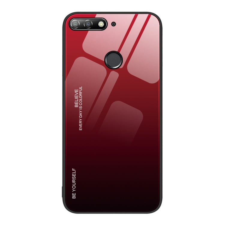 For Huawei Enjoy 8e Gradient Color Glass Case