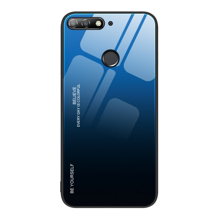 For Huawei Enjoy 8e Gradient Color Glass Case
