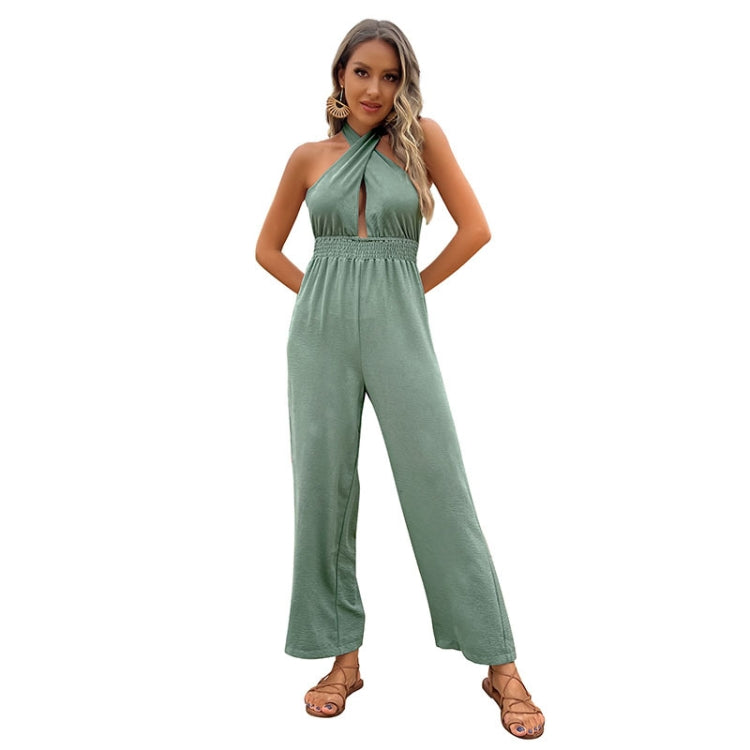 Sleeveless Straight-leg Pants Women Loose Jumpsuit, Size: