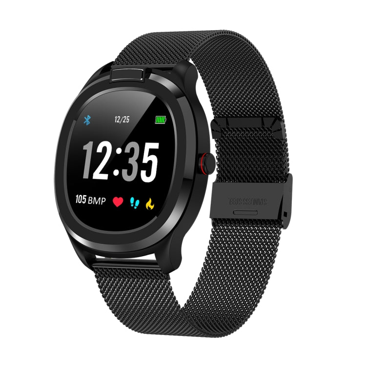 T01 1.3 inch TFT Color Screen IP68 Waterproof Sport Smart Watch, Support Body Temperature Measurement / Heart Rate Monitoring / Sleep Monitor, Style:With Steel Watch Band