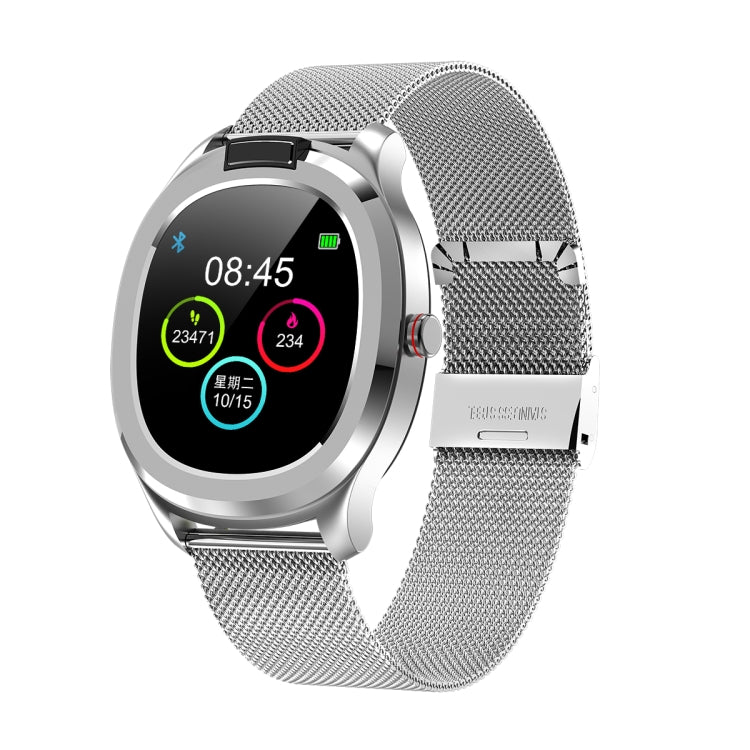 T01 1.3 inch TFT Color Screen IP68 Waterproof Sport Smart Watch, Support Body Temperature Measurement / Heart Rate Monitoring / Sleep Monitor, Style:With Steel Watch Band