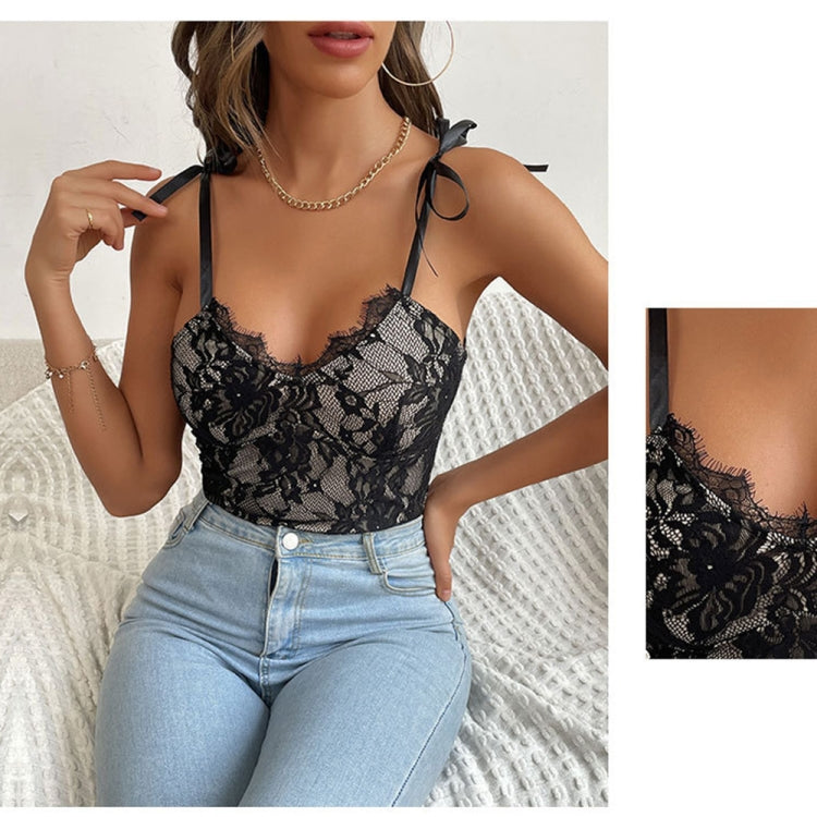 Cutout Babes Sleeveless Sling Sexy Bodysuit, Size: