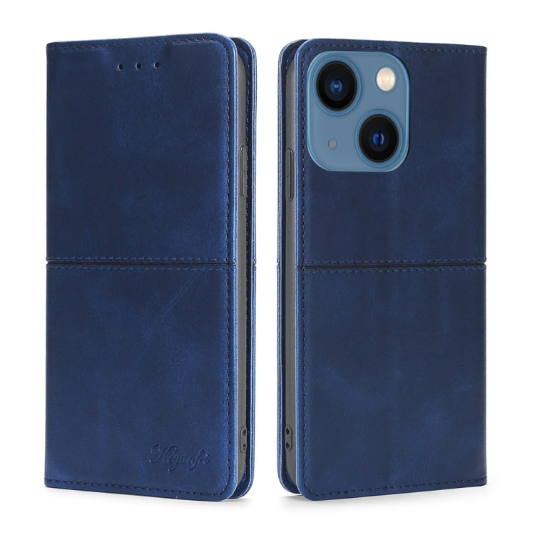 For iPhone 14 Cow Texture Magnetic Leather Phone Case