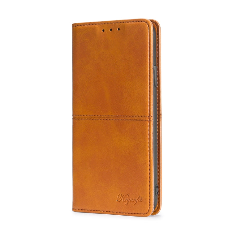 For iPhone 14 Pro Cow Texture Magnetic Leather Phone Case