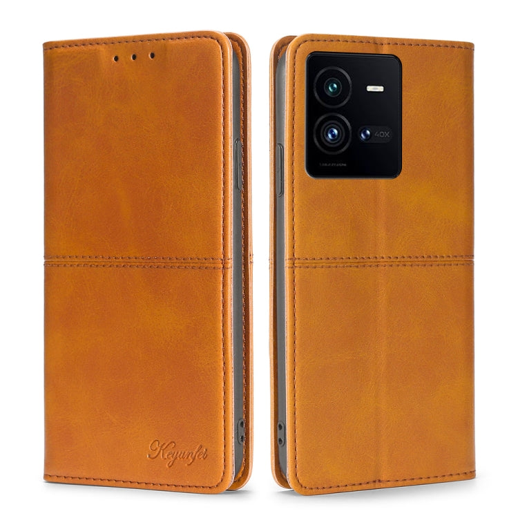 For vivo iQOO 10 Pro 5G Cow Texture Magnetic Leather Phone Case