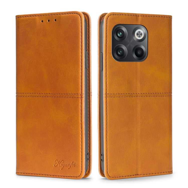 For OnePlus 10T Cow Texture Magnetic Leather Phone Case