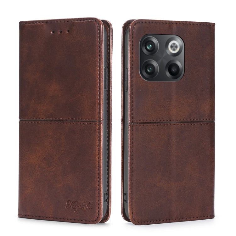 For OnePlus 10T Cow Texture Magnetic Leather Phone Case