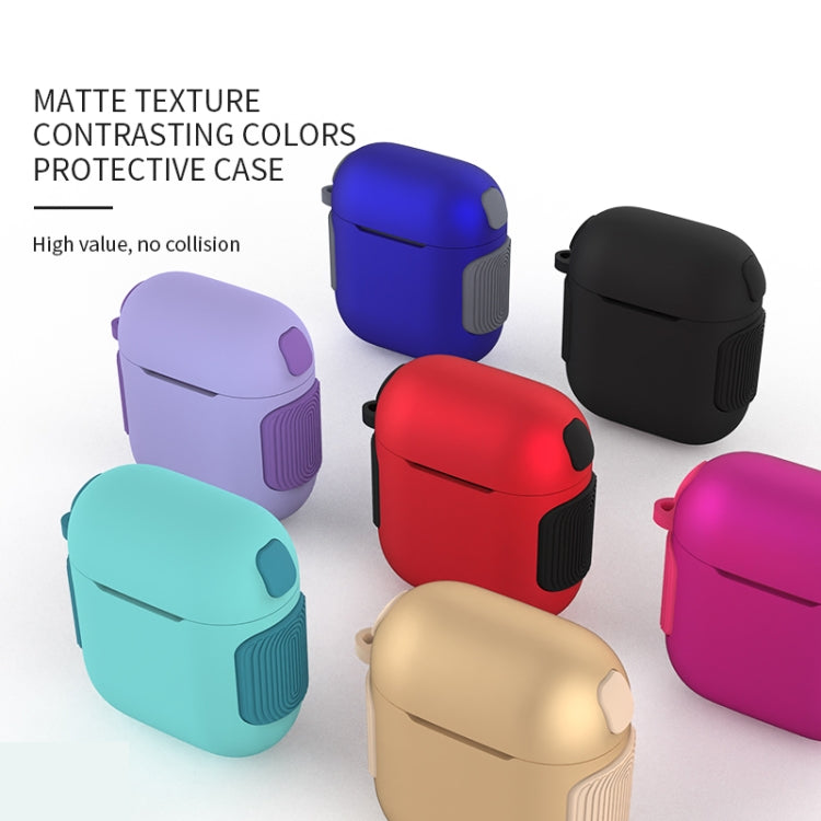 2 in 1 Matte Texture Contrast Color PC + TPU Earphone Case For AirPods 2 / 1