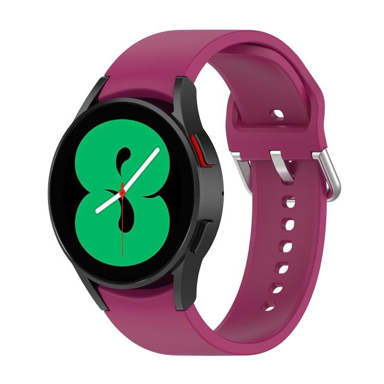 For Samsung Galaxy Watch 5 40mm Official Silicone Silver Round Buckle Watch Band