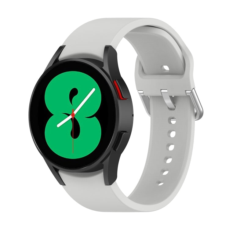 For Samsung Galaxy Watch 5 40mm Official Silicone Silver Round Buckle Watch Band