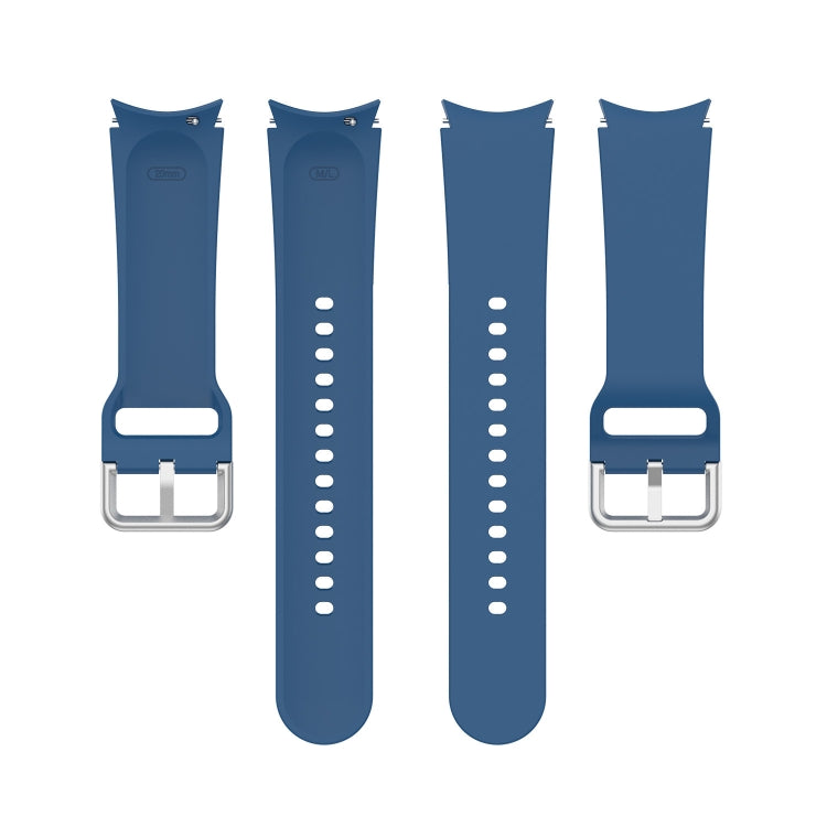 For Samsung Galaxy Watch 5 40mm Official Silicone Silver Round Buckle Watch Band