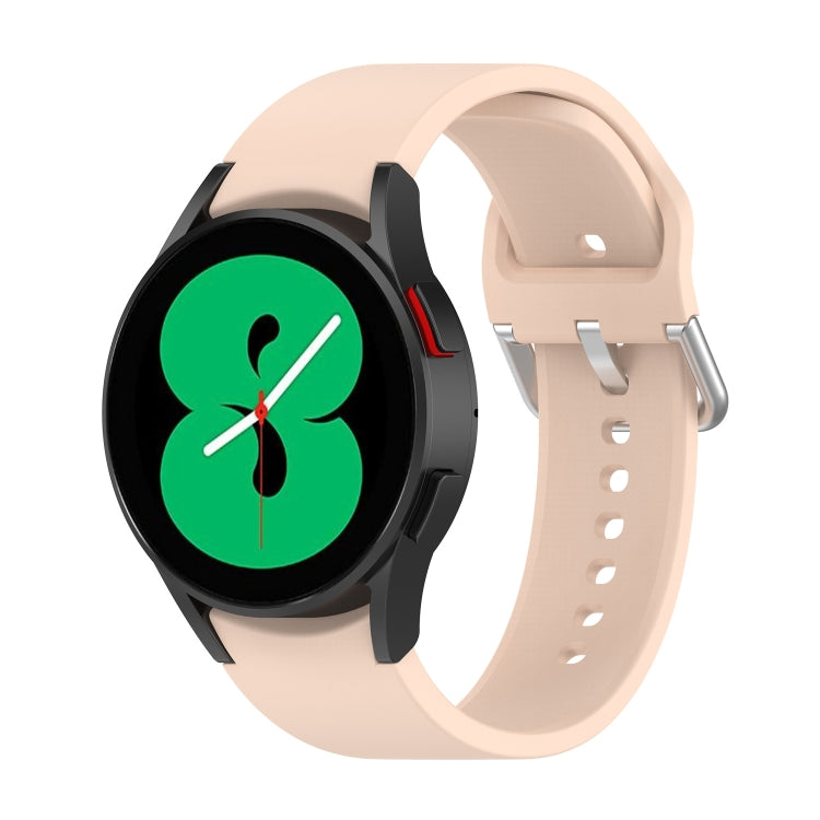 For Samsung Galaxy Watch 5 40mm Official Silicone Silver Round Buckle Watch Band