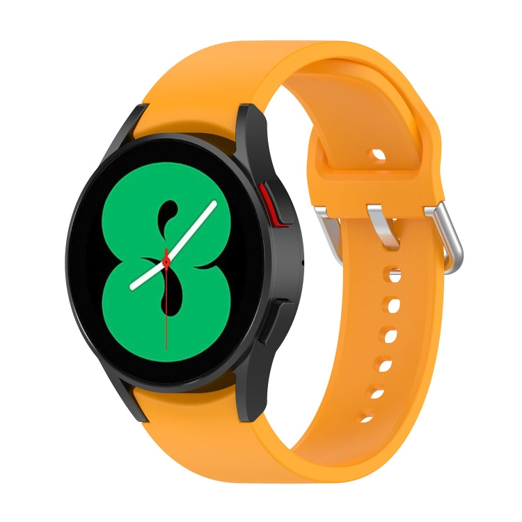 For Samsung Galaxy Watch 5 40mm Official Silicone Silver Round Buckle Watch Band