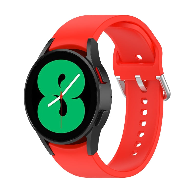 For Samsung Galaxy Watch 5 40mm Official Silicone Silver Round Buckle Watch Band