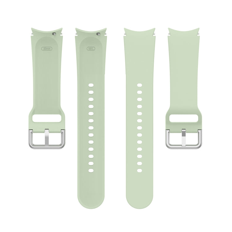 For Samsung Galaxy Watch 5 40mm Official Silicone Silver Round Buckle Watch Band