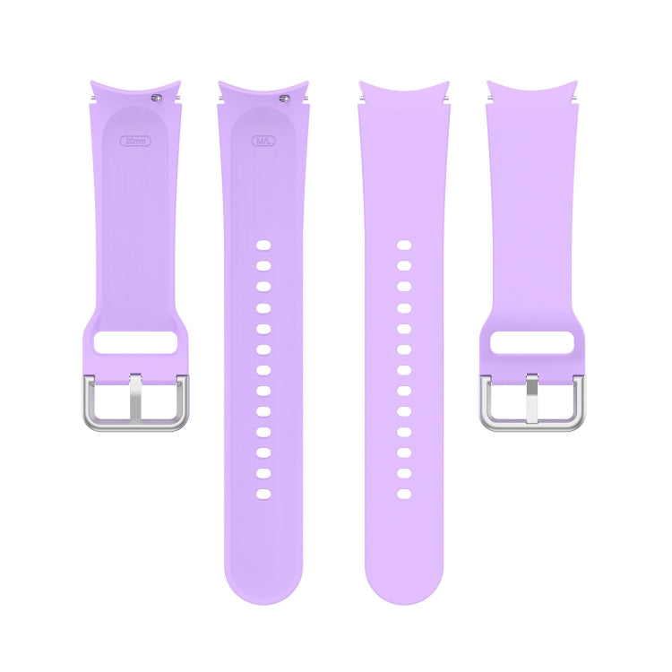 For Samsung Galaxy Watch 5 40mm Official Silicone Silver Round Buckle Watch Band