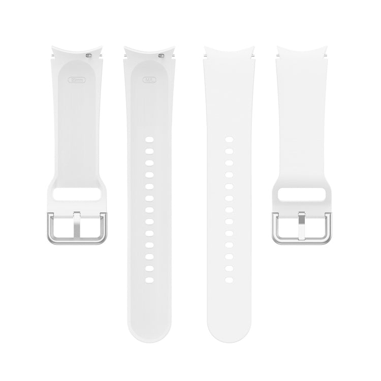 For Samsung Galaxy Watch 5 40mm Official Silicone Silver Round Buckle Watch Band