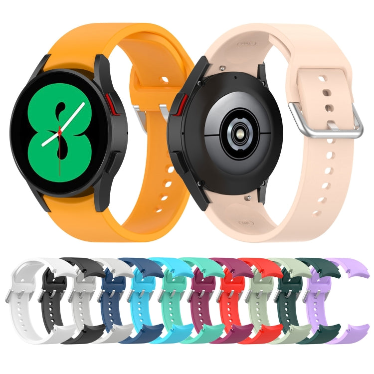 For Samsung Galaxy Watch 5 40mm Official Silicone Silver Round Buckle Watch Band