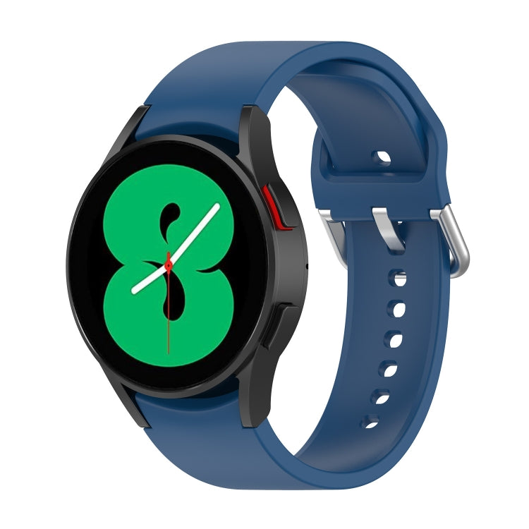 For Samsung Galaxy Watch 5 44mm Official Silicone Silver Round Buckle Watch Band