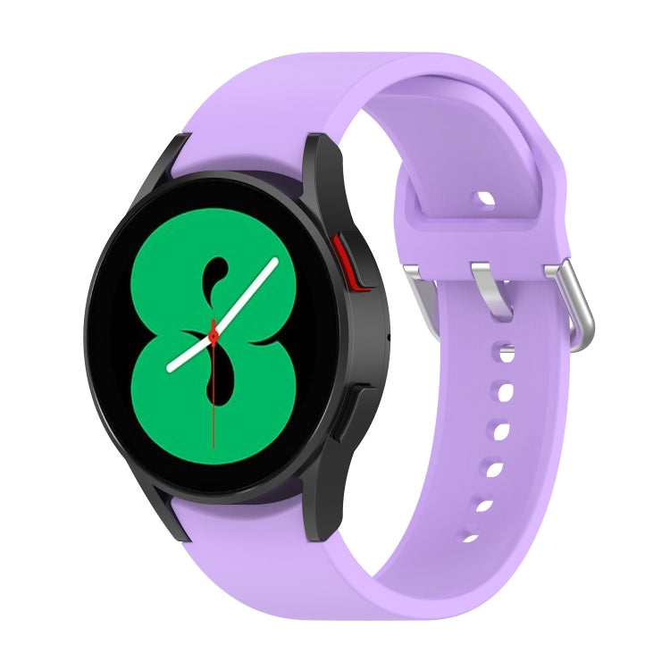 For Samsung Galaxy Watch 5 44mm Official Silicone Silver Round Buckle Watch Band