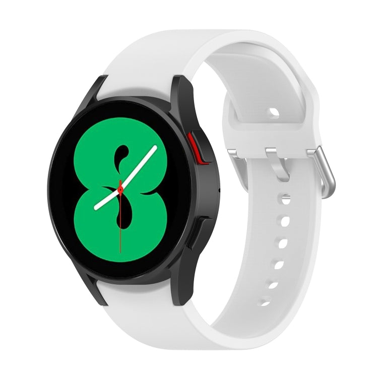 For Samsung Galaxy Watch 5 44mm Official Silicone Silver Round Buckle Watch Band