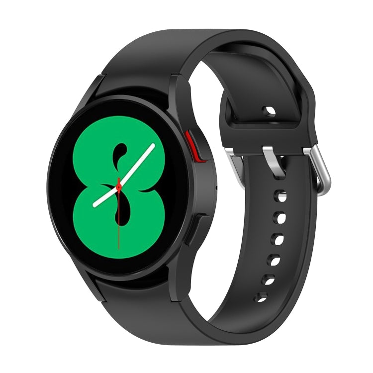 For Samsung Galaxy Watch 5 Pro 45mm Official Silicone Silver Round Buckle Watch Band