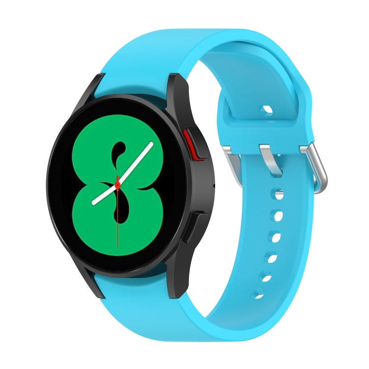 For Samsung Galaxy Watch 5 Pro 45mm Official Silicone Silver Round Buckle Watch Band