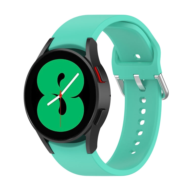 For Samsung Galaxy Watch 5 Pro 45mm Official Silicone Silver Round Buckle Watch Band