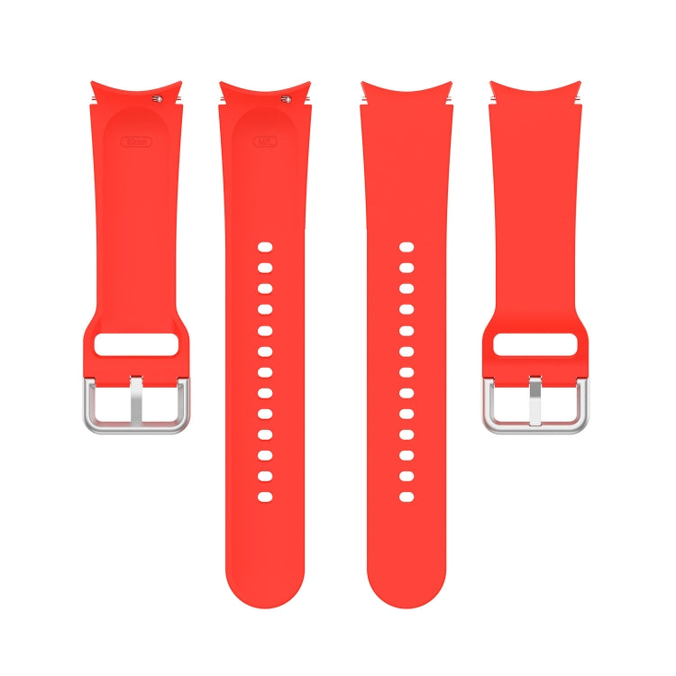 For Samsung Galaxy Watch 5 Pro 45mm Official Silicone Silver Round Buckle Watch Band