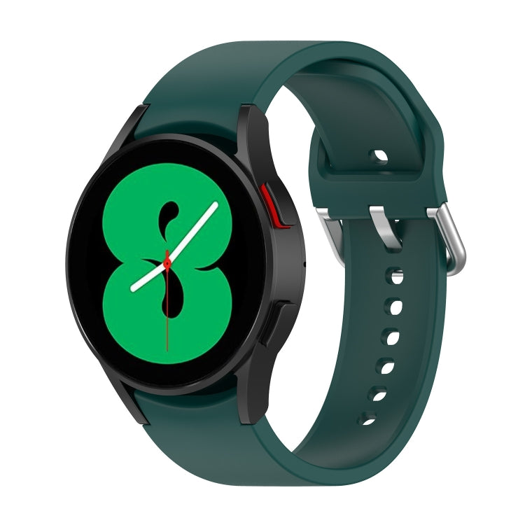 For Samsung Galaxy Watch 5 Pro 45mm Official Silicone Silver Round Buckle Watch Band