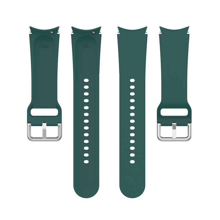 For Samsung Galaxy Watch 5 Pro 45mm Official Silicone Silver Round Buckle Watch Band