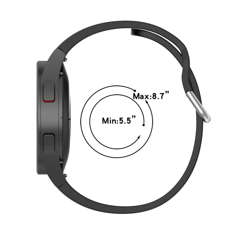 For Samsung Galaxy Watch 5 Pro 45mm Official Silicone Silver Round Buckle Watch Band