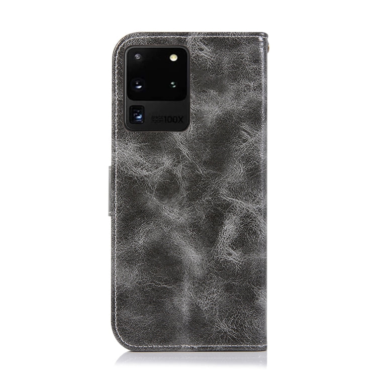 For Galaxy S20 Ultra Retro Copper Button Crazy Horse Horizontal Flip PU Leather Case with Holder & Card Slots & Wallet & Lanyard