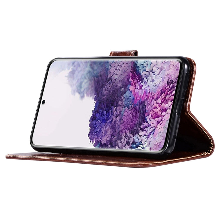 For Galaxy S20+ Retro Copper Button Crazy Horse Horizontal Flip PU Leather Case with Holder & Card Slots & Wallet & Lanyard